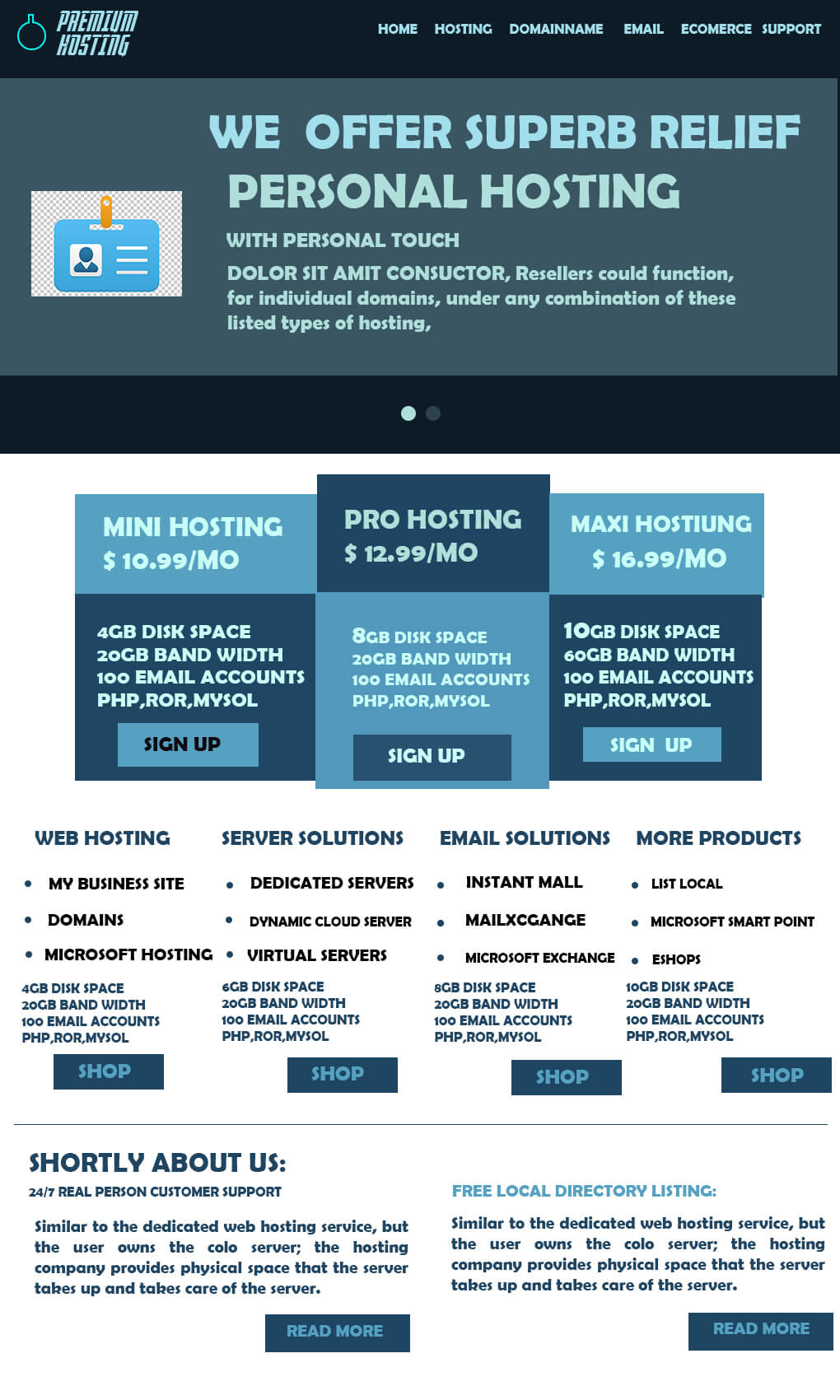 web layout